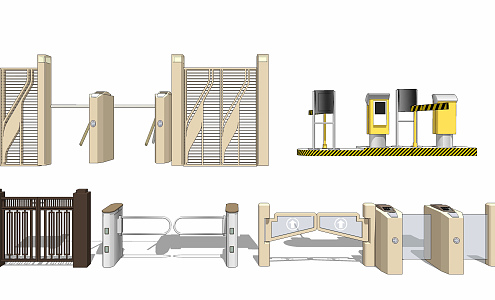 Modern Gate Machine Residential Area People's Access Control Gate Machine 3d model