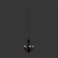 Ornate Vintage Chandelier With Metal Frame Five Lights And Glass Shades