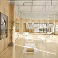 Spacious Yoga Studio Interior With Mats And Hammocks