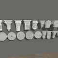 Various Classical Column Capitals With Ornate Designs And Intricate Carving Details