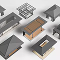 Various Modern Architectural Roof Structure Models With Different Designs And Shapes 3d model