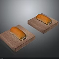 Freshly Baked Golden Brown Bread Loaves On Two Wooden Serving Boards