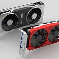 High Performance Computer Graphics Cards Dual Fans RTX 2080 Black And Red Design