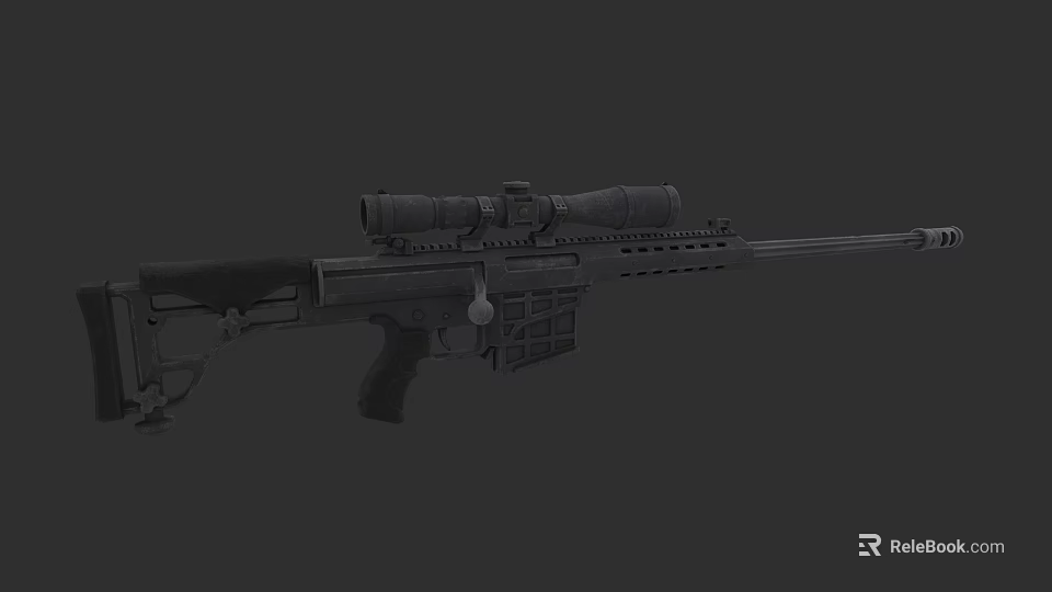 Tactical Sniper Rifle With High Precision Scope And Military Grade Structure 3d model 