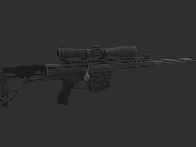 Tactical Sniper Rifle With High Precision Scope And Military Grade Structure 3d model
