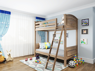 American Style Solid Wood Children's Bed model