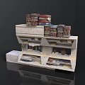 Modern Entryway Cabinet Sideboard With Storage Shelves And Decorative Items