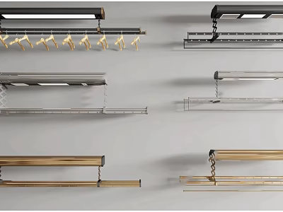 Various Designs Of Clothes Hangers Including Metal And Wooden Styles For Wardrobe 3d model