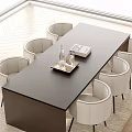 Modern Dining Table and Chair Combination 3d model