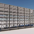 Steel Structure Building Frame With Industrial Metal Support Beams And Structural Framework 3d model