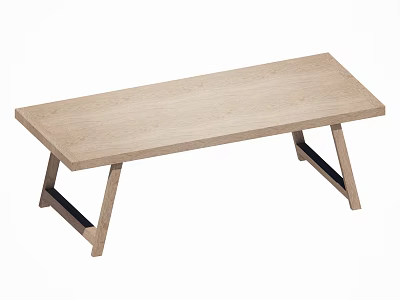 Minimalist Wooden Dining Table With Light Wood Surface And Angled Support Legs 3d model