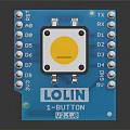 LOLIN 1 Button V200 Electronic Development Board With Yellow Button And Silver Pins