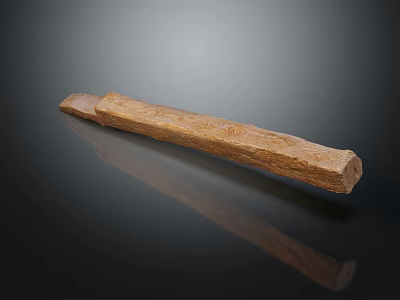 Artisan Crafted Wood And Stone Decorative Carving With Intricate Surface Patterns 3d model