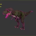 Green Tyrannosaurus Rex Dinosaur 3D Model With Realistic Details And Standing Pose 3d model