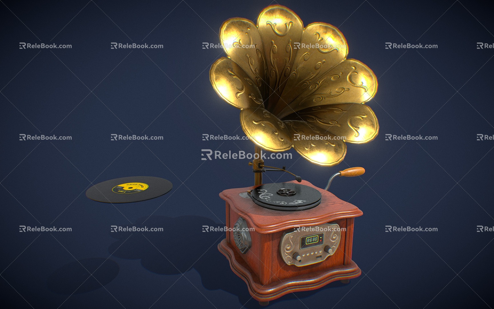 Retro Phonograph Record Player Jukebox 3d model