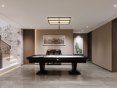 New Chinese Billiards Room Billiards Hall 3d model