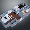 Adorable Pet Cat Living In Modern Apartment With Living Room Kitchen And Bedroom