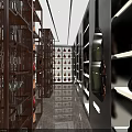 Luxury Retail Store Interior with Shelves Counter Marble Floor and Bright Lighting