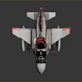 Red And White Cosmic Aerospace Space Shuttle Model With Green Cockpit Detailed Wings And Emblems