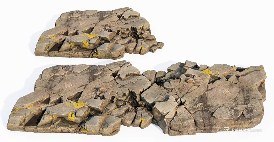 Natural Stone and Wood Materials with Textured Surfaces and Rustic Design Elements 3d model