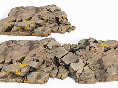 Natural Stone and Wood Materials with Textured Surfaces and Rustic Design Elements 3d model