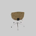 Modern Table And Chair Set With Curved Light Seat Wooden Armrests Metal Wheels
