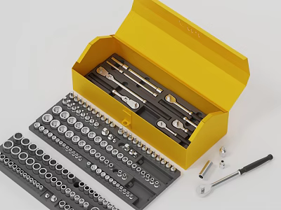 Delixi Auto Repair Sleeve Tool Set 3d model Delixi Auto Repair Sleeve Tool Set 3d model