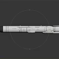Tactical Military Missile With White Body Black Warhead And Stabilizer Fins