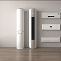 Modern White Tower and Wall Mounted Air Conditioner Fans with Sleek Design