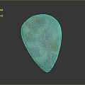Polished Turquoise Stone Teardrop Ornament With Yellow Spots And Smooth Glossy Surface