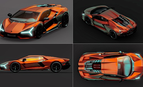 Modern Lamborghini sports car Lamborghini Supercar revuelto Daniel sports car 3d model