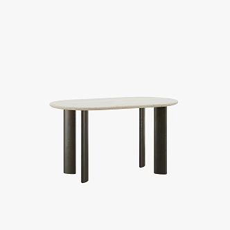 Leisure exquisite cave stone oval table 3d model