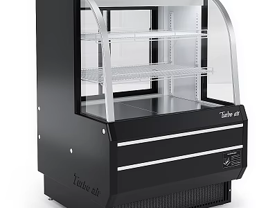 Turbo Air Commercial Display Case With Glass Door Multiple Shelves And Black Exterior Design 3d model