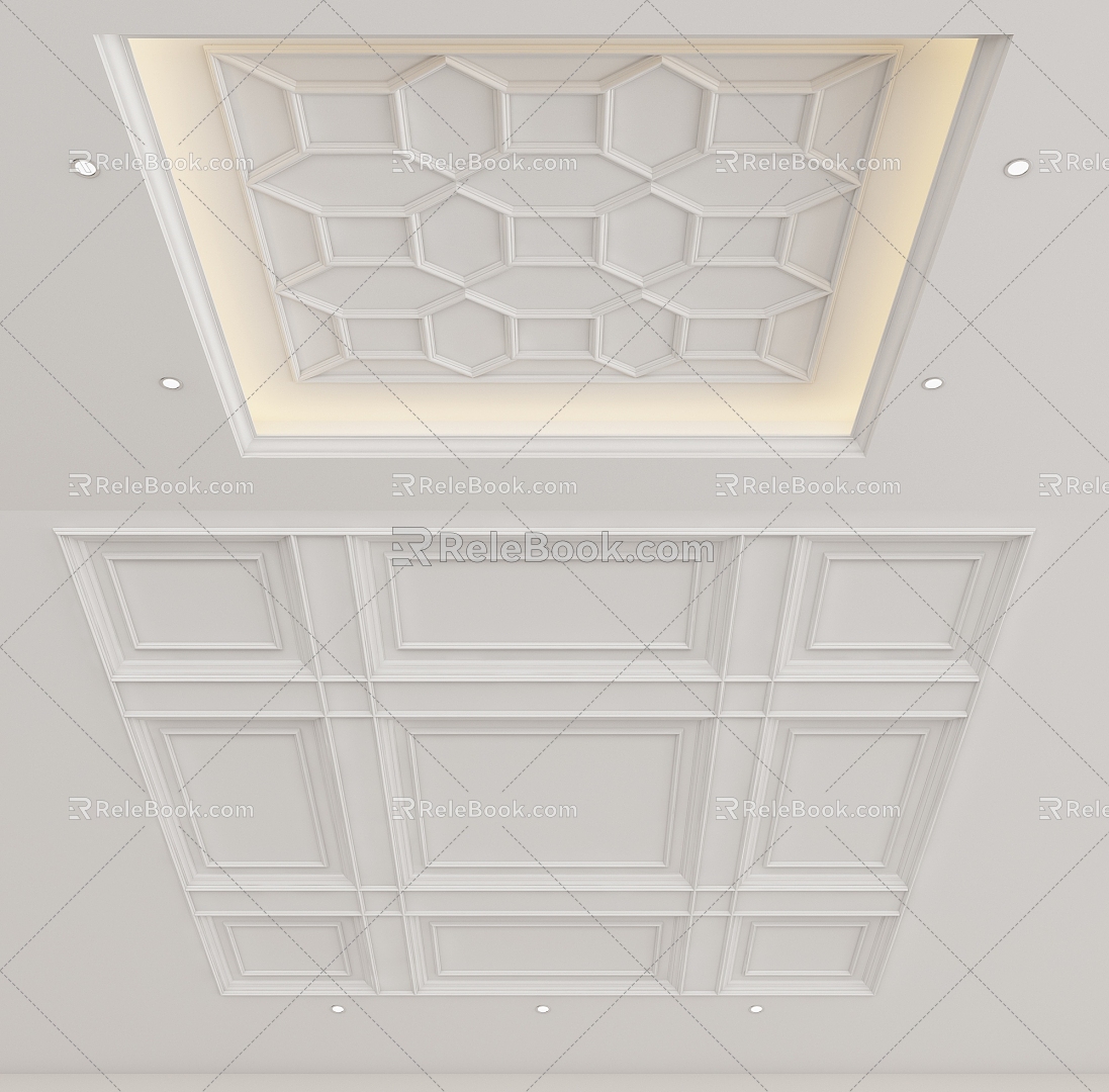 European-style ceiling 3d model