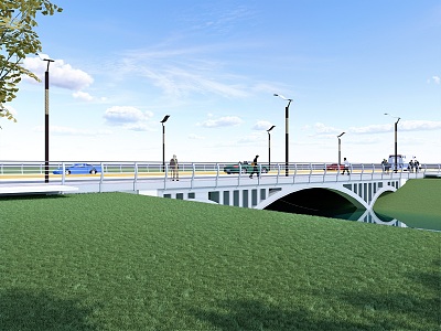 bridge landscape bridge small bridge 3d model