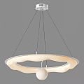 Modern Circular Pendant Light With Central Spherical Ball And Soft Illumination 3d model