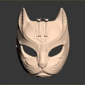 Shiny Copper Animal Head Mask With Intricate Carved Details And Metallic Texture