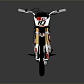 Black Red White Off Road Motorcycle With Golden Forks And Number 18 Design