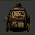 TECATO Pero Mondo Vintage Backpack With Decorative Tags And Small Items