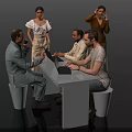 Diverse Group of People Collaborating at Modern Work Table With Laptops and Files