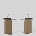 Modern Wooden Conference Table With Microphone For Minimalist Office Meeting Space Design