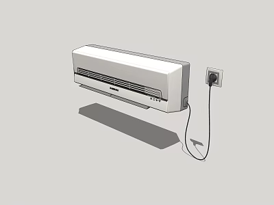 Wall Mounted Air Conditioner Fan With Power Socket Connection For Room Cooling 3d model