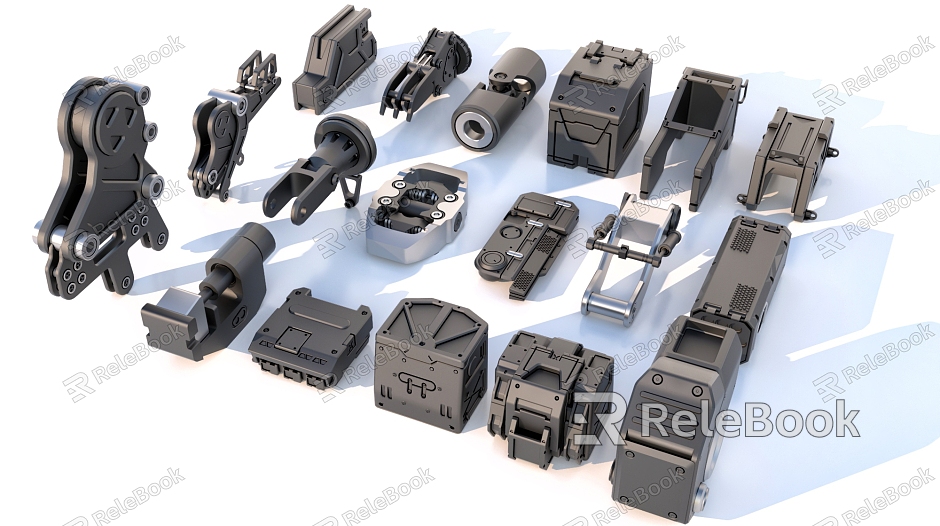 Hard surface mechanical parts combination of mechanical parts model