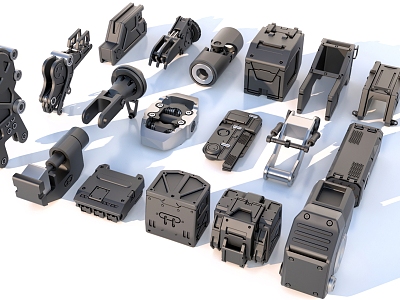 Hard surface mechanical parts combination of mechanical parts model