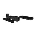 Modern Black Wireless Audio Speakers With Soundbar Subwoofer And Compact Designs