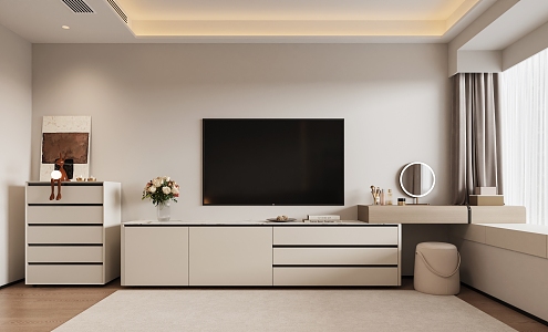 Modern TV Cabinet Dressing Table Integrated TV Cabinet Combination Bedroom TV Cabinet Bucket Cabinet 3d model