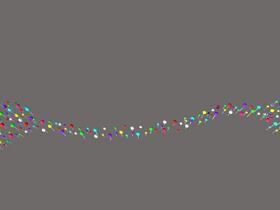 Colorful Curved String Decorative Lights with Small LED Bulbs for Festive Decoration 3d model
