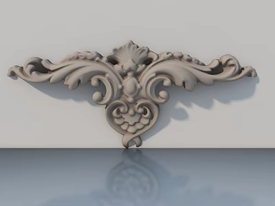 Ornate Hinged Door With European Style Carved Relief And Intricate Patterns 3d model
