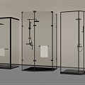 Modern Transparent Glass Shower Enclosures With Shower Head And Towel Holders