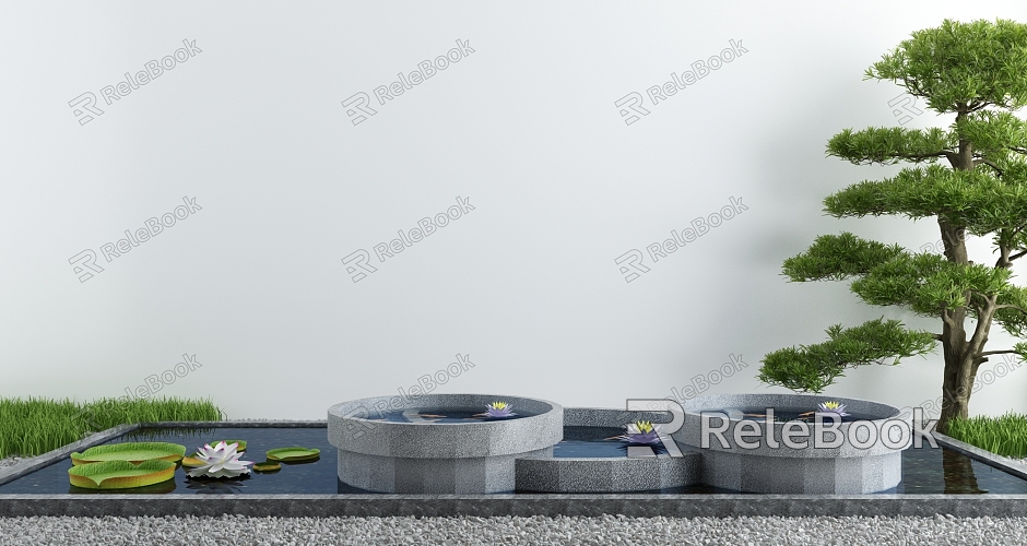 Garden landscape when the courtyard landscape is dry model